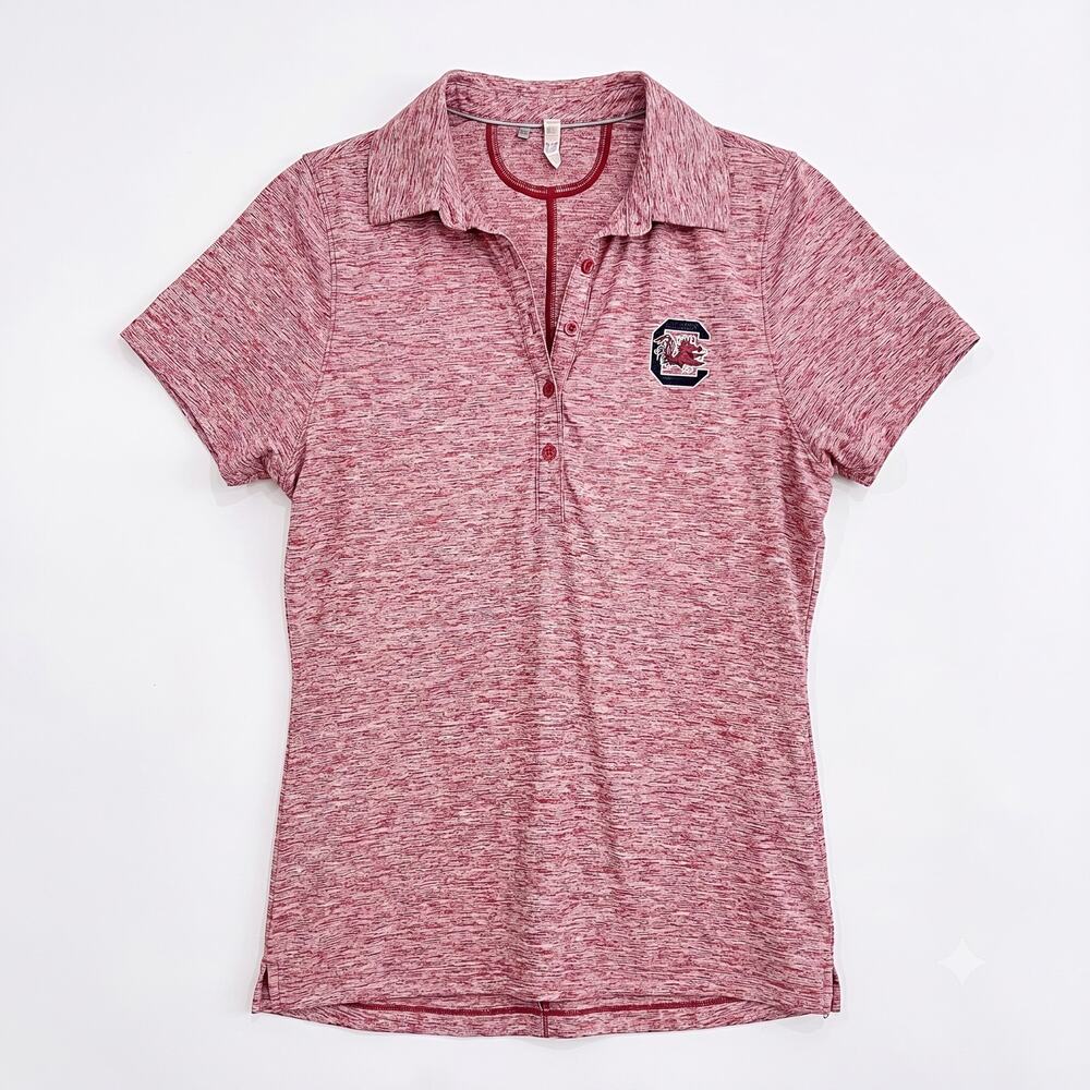 South Carolina Gamecocks Golf Polo Shirt Red Under Armour Fitted Womens Small
